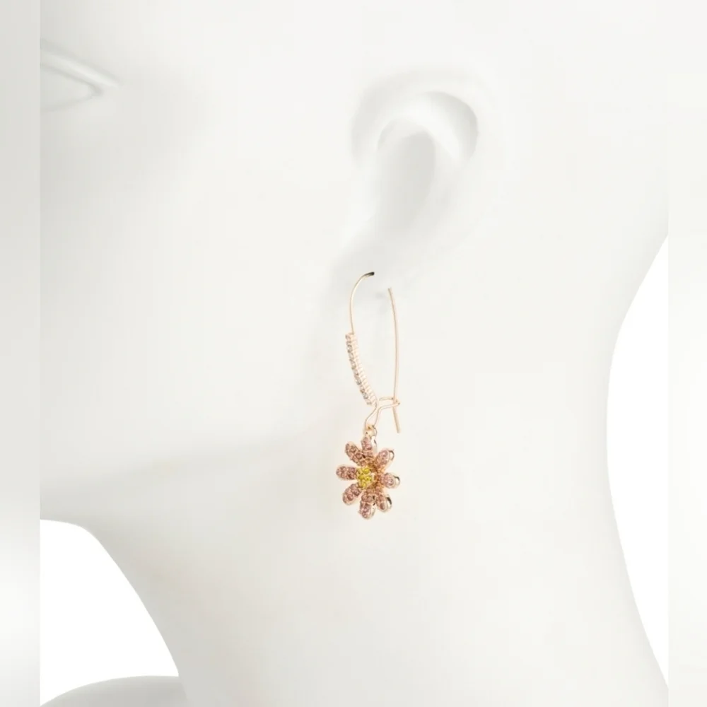 Betsey Johnson Shepherd Hook Daisy Earrings